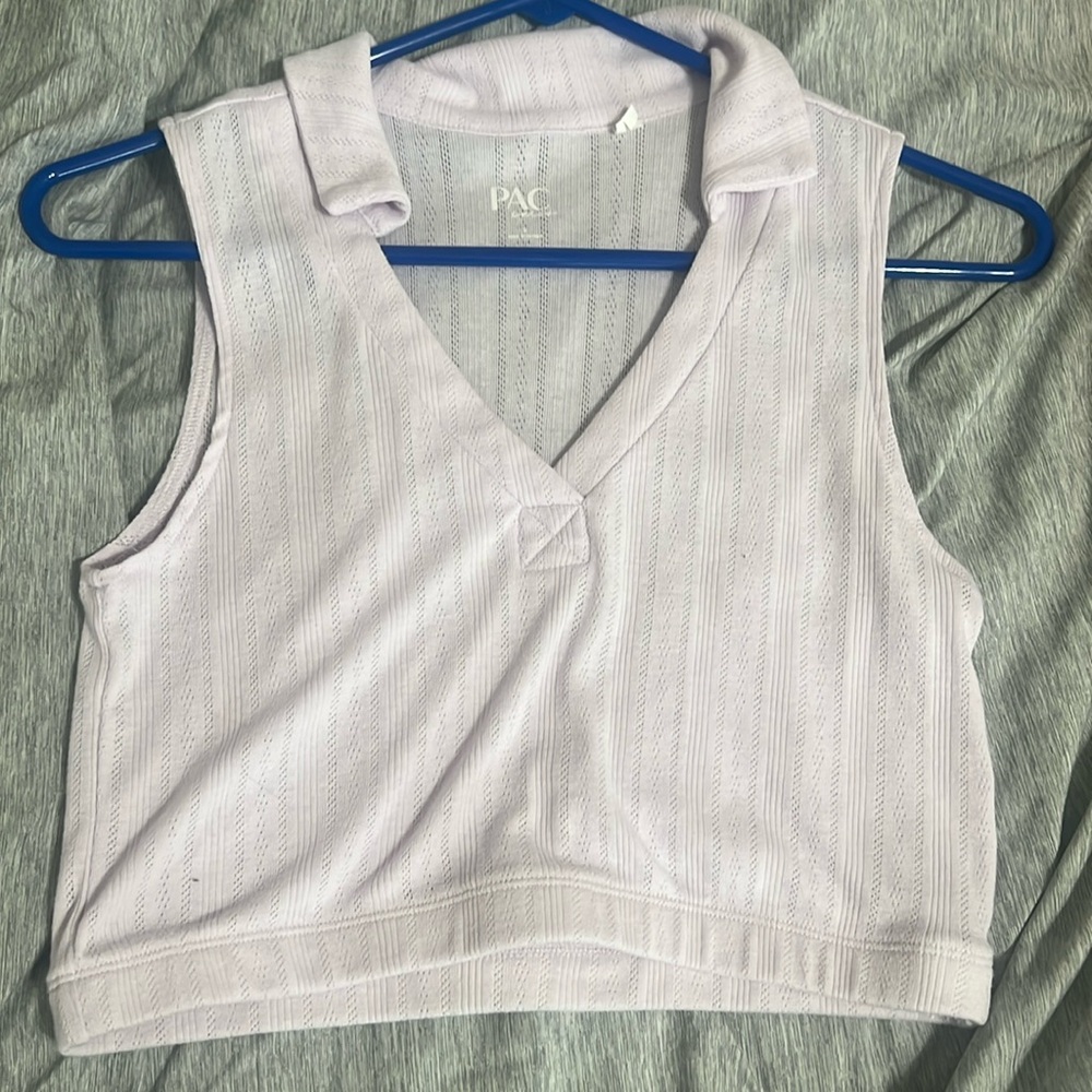 Women’s Purple Collard Crop Top